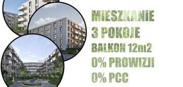 Katowice paderewskiego 3 pokoje balkon 12m2