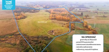 Mazury | 23,5 ha ziemi rolnej w wężówce | duży areał inwestycyjny