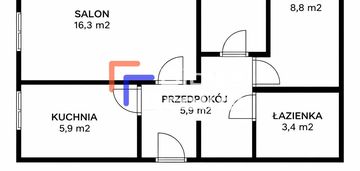 47 m2, ul. łojewska, do gen remontu, 3 pok, balkon