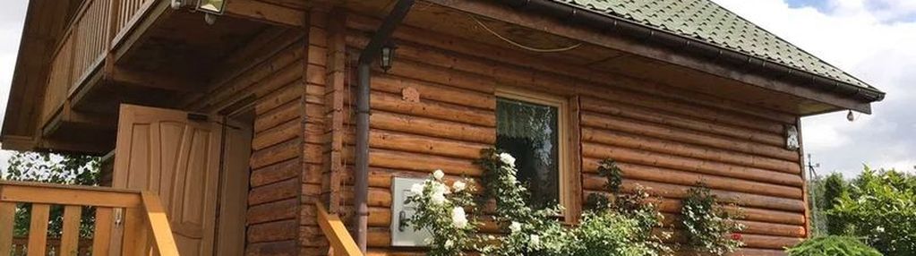Dom z bali rejon jeziora rożnowskiego