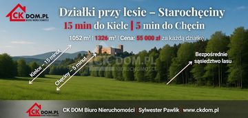 Działki przy lesie – 15 min do kielc