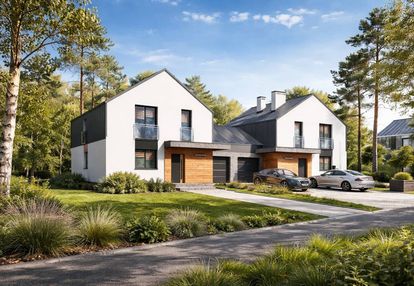 Nowoczesny dom bliźniak z garażem