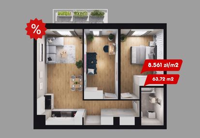 Promocja❗️przestronne mieszkanie z balkonem!