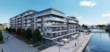 Inwestycja na wyspie łasztownia, widok na odrę