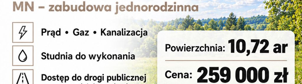 Działka budowlana świniarsko - 10,82 ar