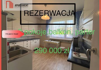 3 pokoje,parter,balkon,63m,do remontu,cena .