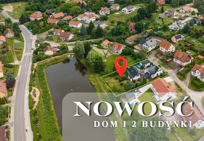 Dom nad stawem+garaż z mieszkaniem/stawiguda