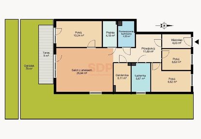 80 m² ogrodu w kameralnej zabudowie na krzykach