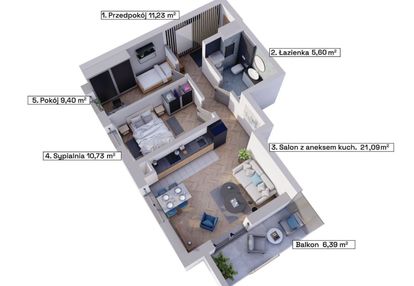 3 pokoje z balkonem- gotowe do odbioru