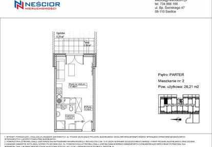 Mieszkanie w stanie deweloperskim 26,21 m2