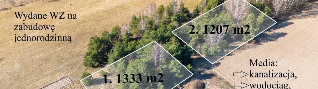 *działki z wydanymi wz* pomigacze*1207 m2*