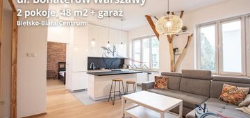 Bohaterów warszawy, 2 pokoje + garaż.