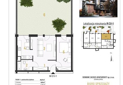 Soczewka-mieszkanie z ogródkiem, 2 pokoje, 50 m²