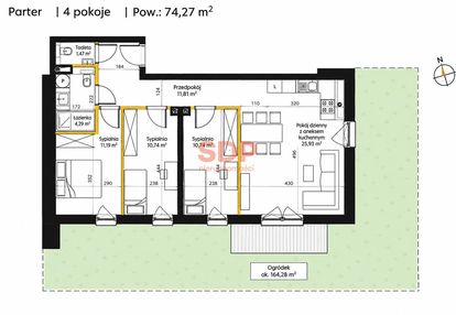 Apartament | 4 pokoje z prywatnym ogrodem | 74 m² | wrocław maślice