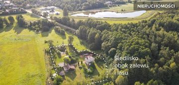 Siedlisko 0,5 ha: 2 domy, budynki gosp., staw