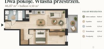 Mieszkanie 46,07 m² z balkonem - nowy sącz, wólki