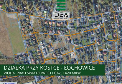 Łochowice działka budowlana 1420 media, kostka!