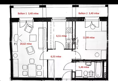Mieszkanie na sprzedaż 2 pokoje 51m2