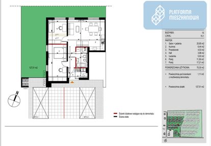 Nowoczesny segment z dużym ogrodem