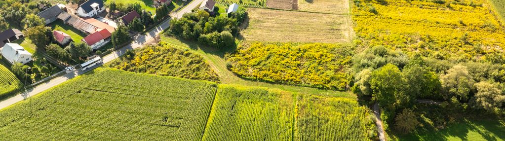 Płaska, prostokątna działka 33 km do krakowa