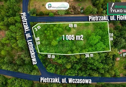 Działka z przyczepą kempingową w otoczeniu lasu