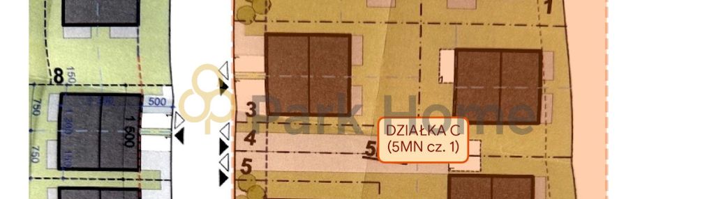 Grunt pod bliźniaki (16 lokali, 1 840 m2 pum)
