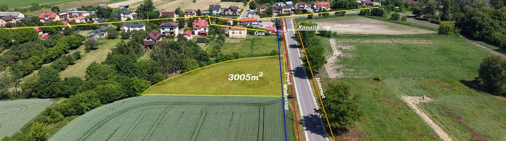 Działka przy drodze asfasltowej.