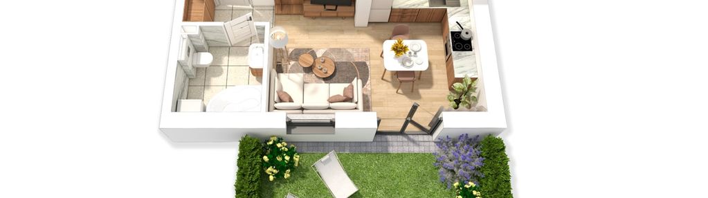 ❤️ idealne ! ponikwoda - z ogródkiem 40m2