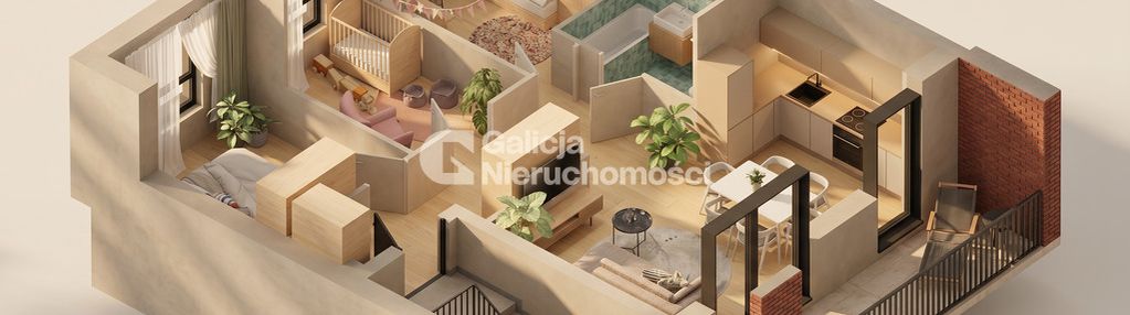 4 pokojowe mieszkanie o powierzchni 62 m² | balkon
