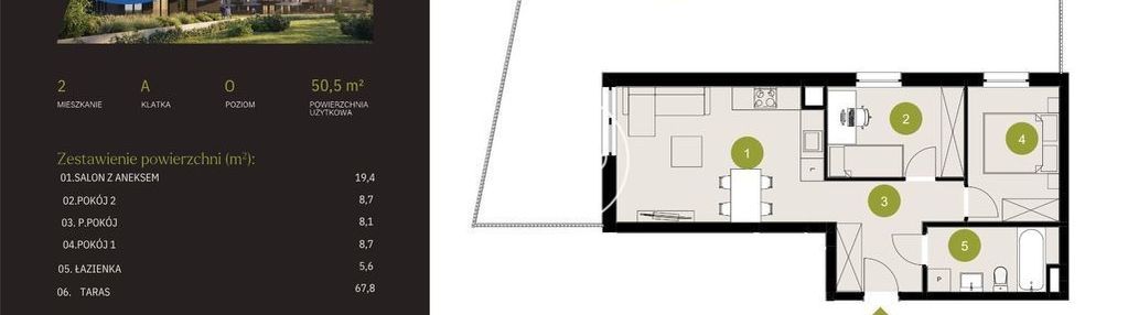 3 pokoje w bydgoszczy: taras aż 135 m2!