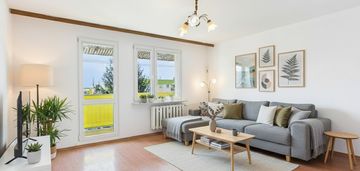 Przestronne mieszkanie 61m² z balkonem w łęcznej