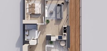 Sunrise park | mieszkanie nr 2.6 | 3 pokoje 47,42 m2 + balkon |